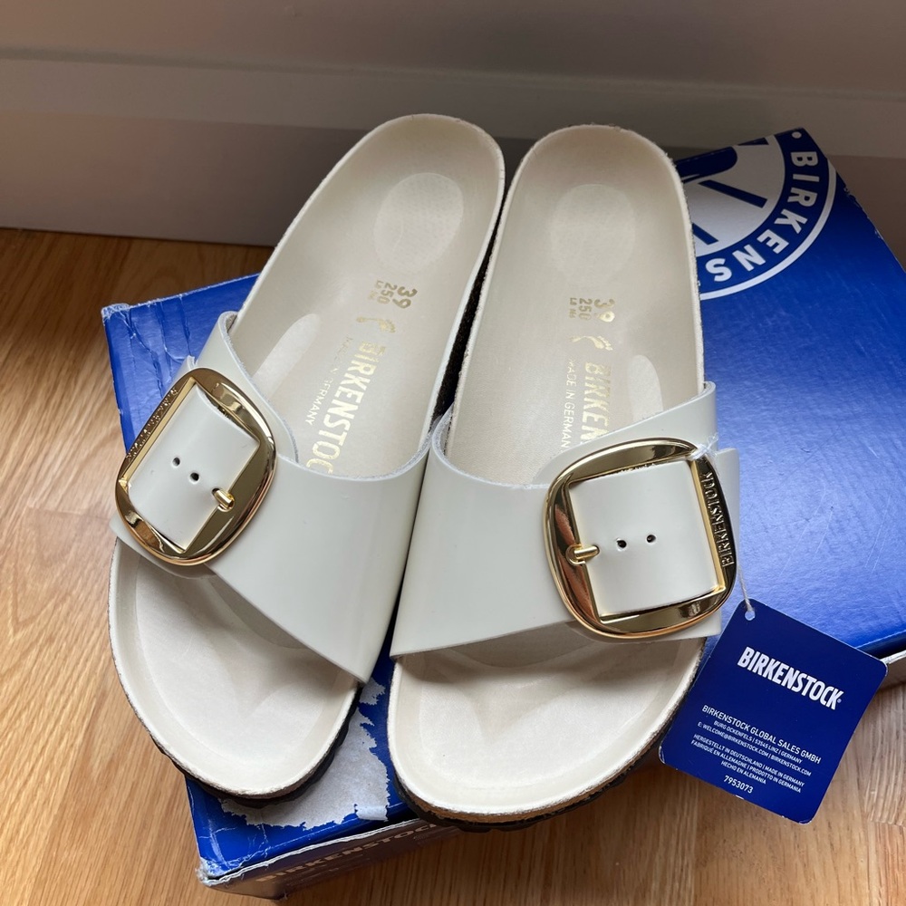 NWT Birkenstock Madrid Big Buckle High Shine